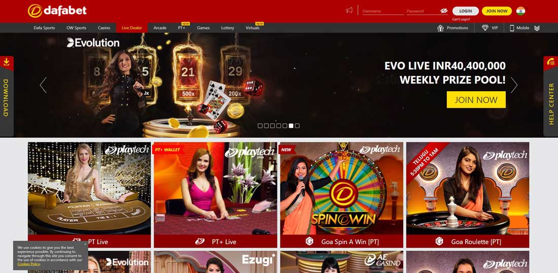 live casino at dafabet