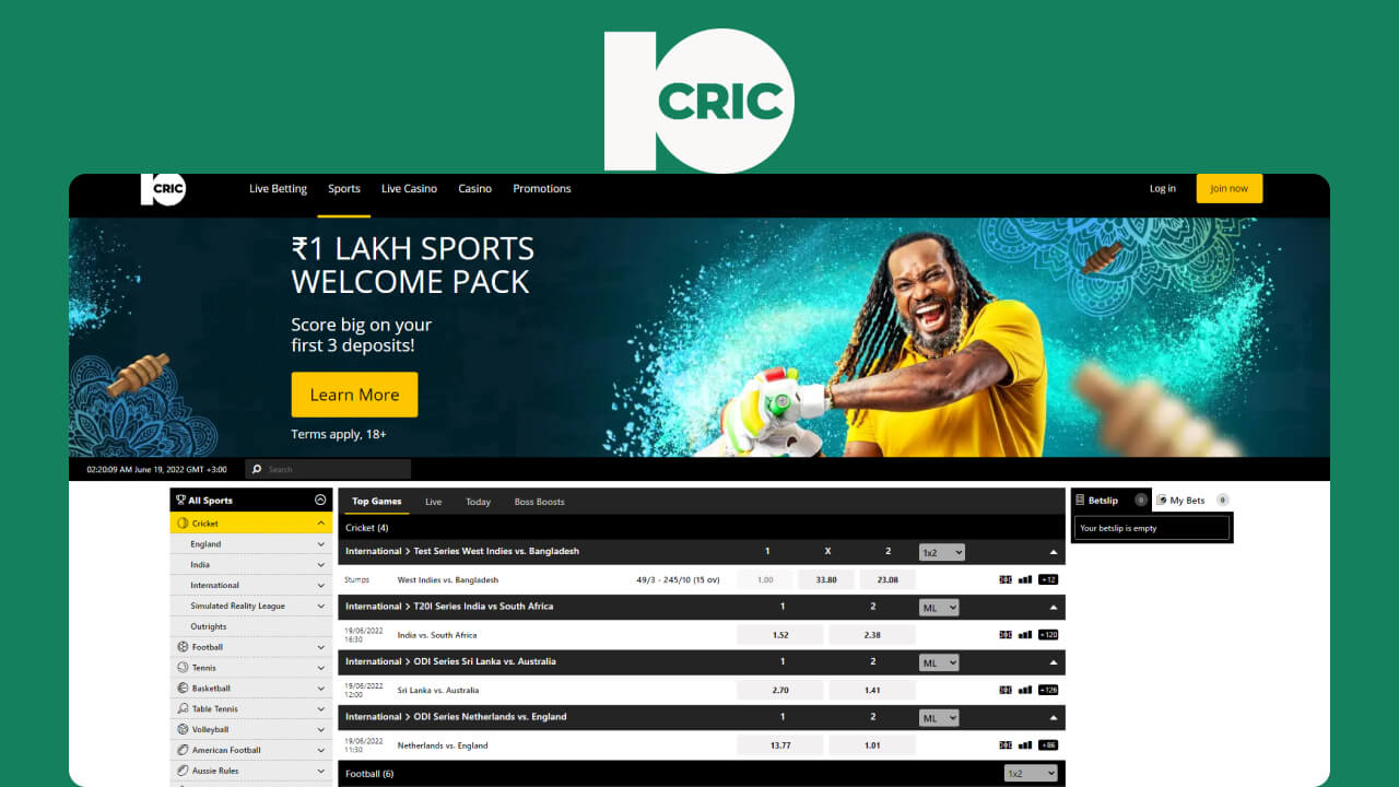 10cric Cricket Betting