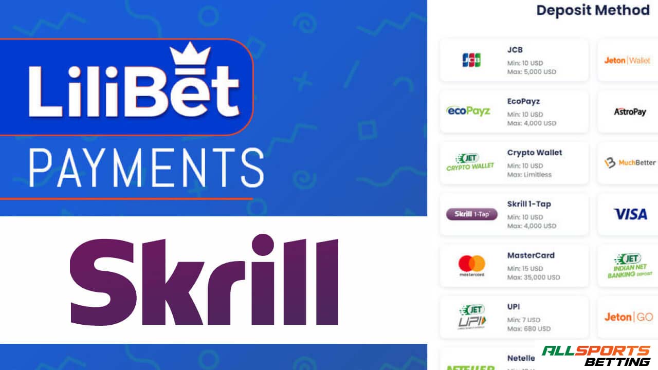 Skrill deposits at Lilibet casino