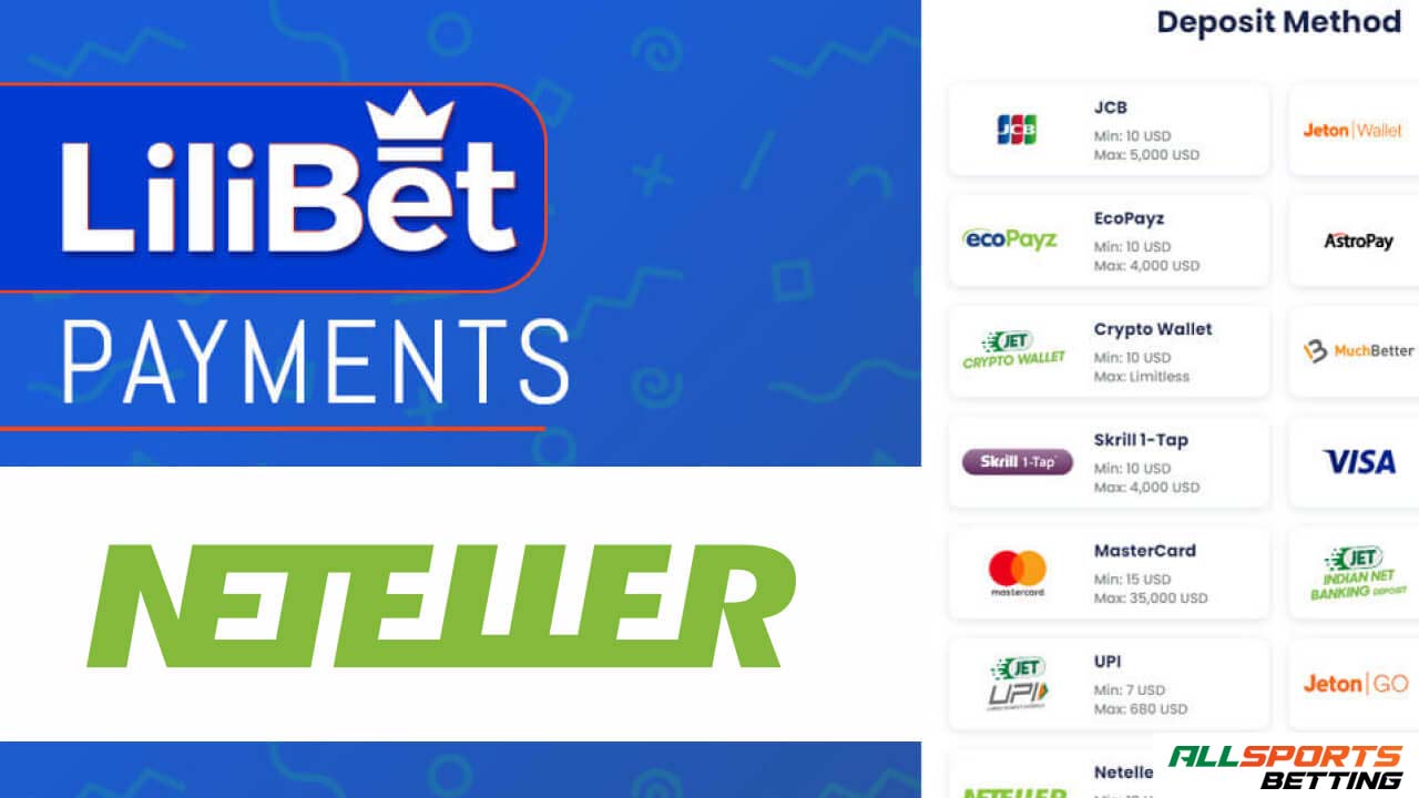 Neteller deposits at Lilibet casino