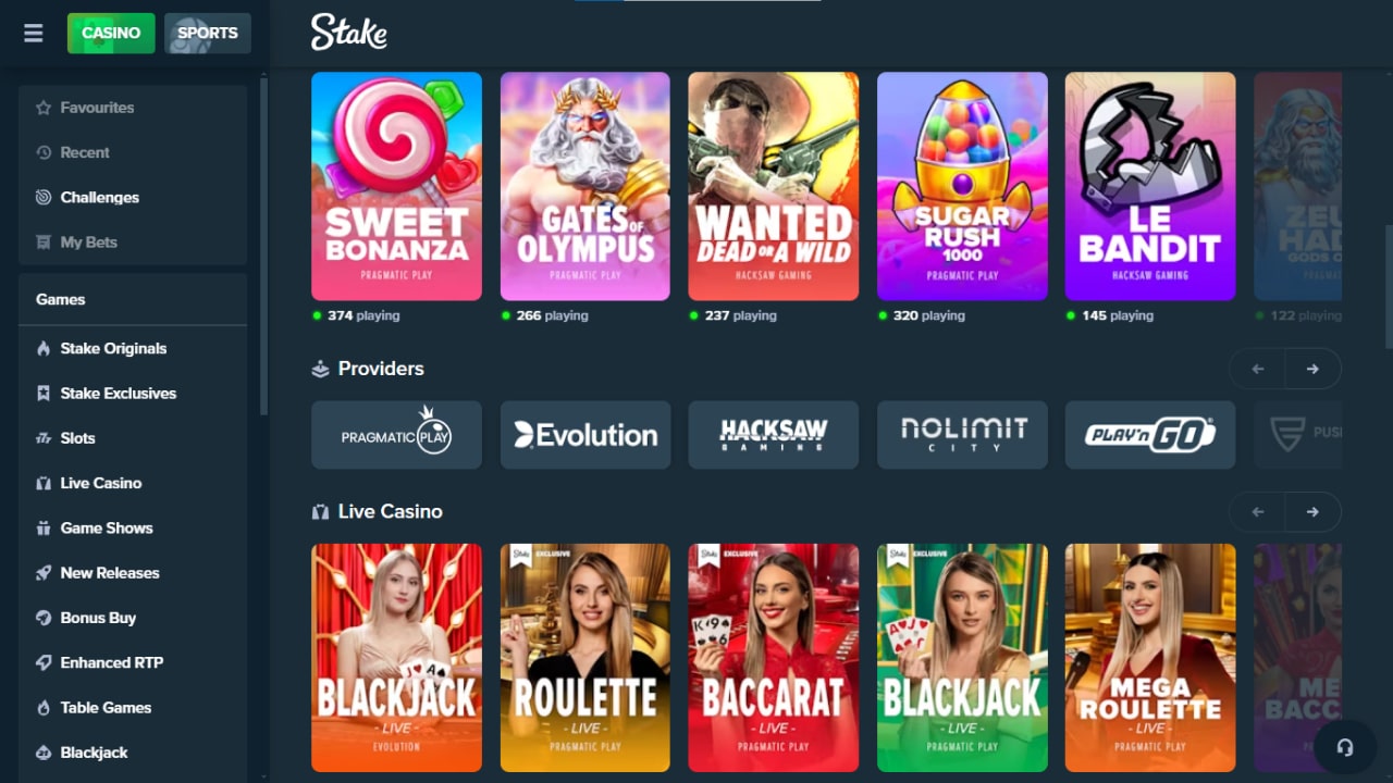 Stake online casino and live casino